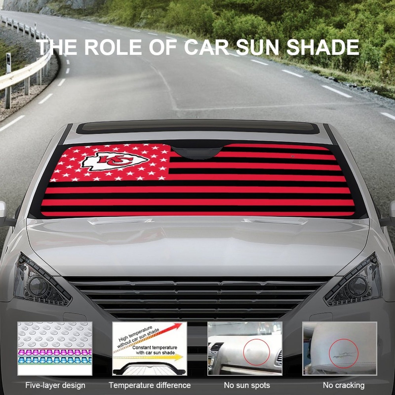 Kansas City Chiefs Car Windshield Sunshade Front Window Windshield