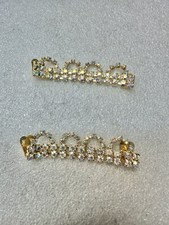 VTG Aurora Borealis Prong Set Rhinestone Golden Shoe Clips