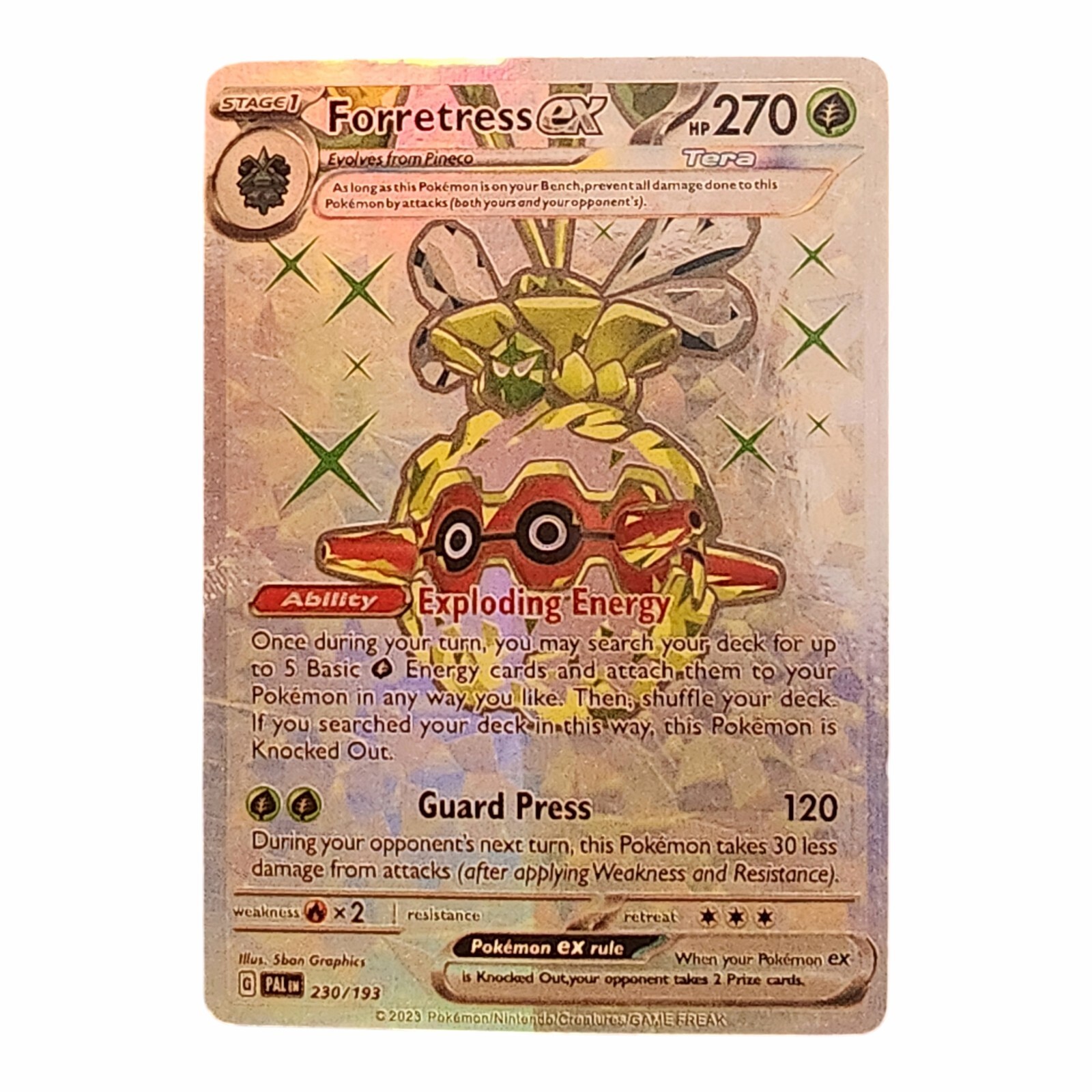 Forretress EX 230/193Paldea Evolved Full ArtUltra Rare Holo Pokemon Card