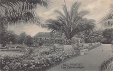 A728 Germany Bad Pyrmont 1914 New Palm Tree Garden WWI field postcard