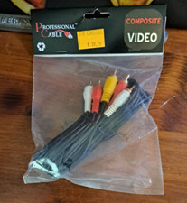 3 RCA Male to 3 RCA Male Stereo Audio Video Cable / Composite Video Cable