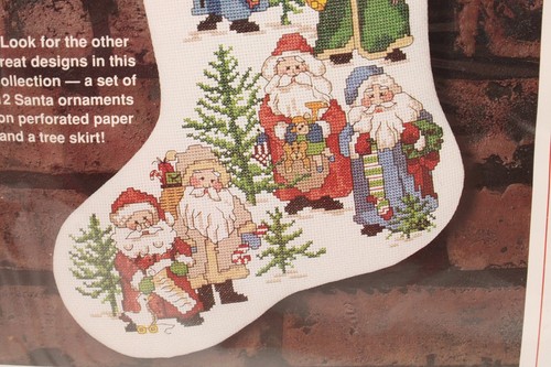 1991 SUNSET Counted Cross Stitch "Old-Fashioned Santas Stocking" Kit 18325 NOS! - Bild 10 von 10