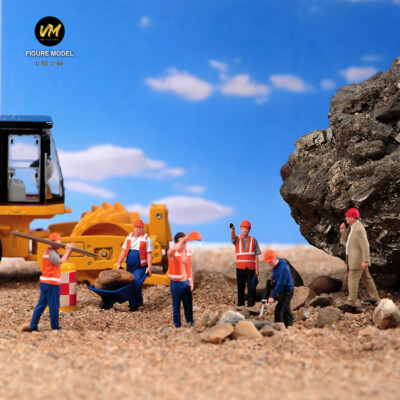 6pcs 1/50 1/64 Scene Miniature Construction site workers Figure Doll Model Toy