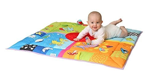 Taf Toys 4 estaciones alfombra de actividad para bebés con bola de traqueteo, mordedor y espejo seguro para bebés Foto 4 de 4
