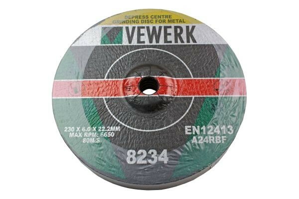 Vewerk Pack Of 5 Depressed Centre Grinding Discs 230 X 6 X 22.2Mm 8234 - Image 2