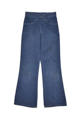Vintage Flare Pants Womens 24x28 Blue Bell Bottom 80s Repaired Trousers Sears