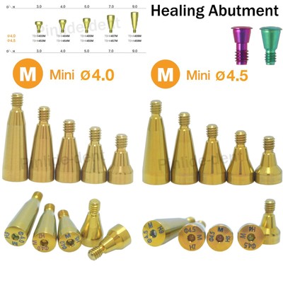 Dental Healing Abutment Ø4.0/4.5 Cap Mini Cover Screw Platform fits Hiossen Oss