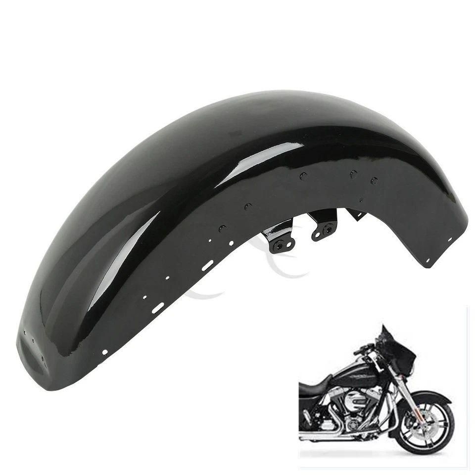 Vivid Black Front Fender Fit For Harley Ultra Limited Low Classic 2014-2023 2022 - Image 2 of 4