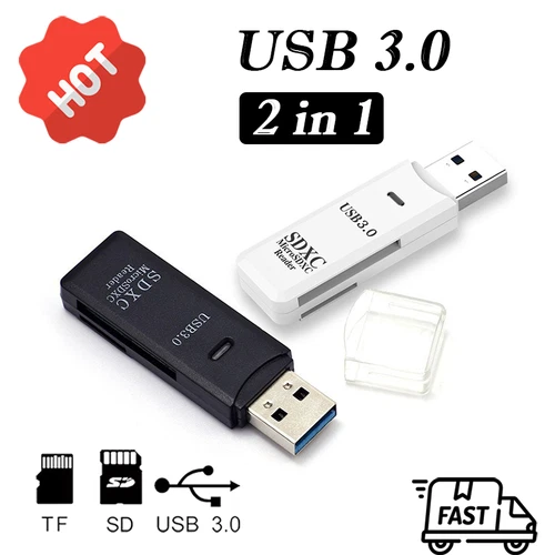 1pc Card Reader USB3.0 SD for PC Micro SD Card to USB Adapter for Camera Memory