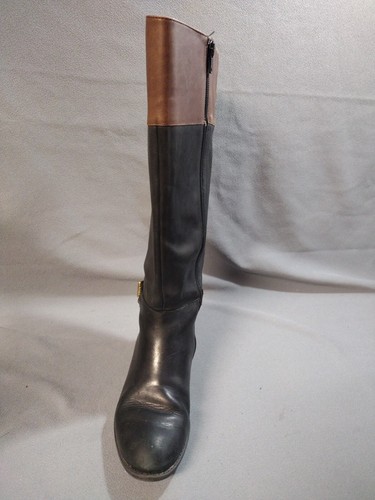 Ralph Lauren Madisen schwarz und braun Leder kniehohe Reitstiefel Damengröße 5 - Bild 18 von 24