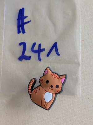 1x KATZE CAT Mietze Emoji  Shoe Charms DEKO-SCHUHSTECKER Pin Clogs #241