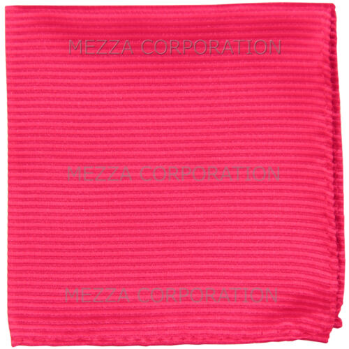 Nuevo 100% poliéster para hombre rayas horizontales corbata Ascot Hankie fiesta rosa caliente - Imagen 3 de 4