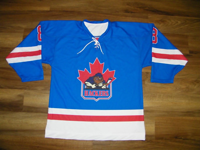 BRAND NEW LEFT OVER HOCKEY JERSEY ''HACKERS'' SIZE LARGE (50) DYNAMIC TEAM SPORTS