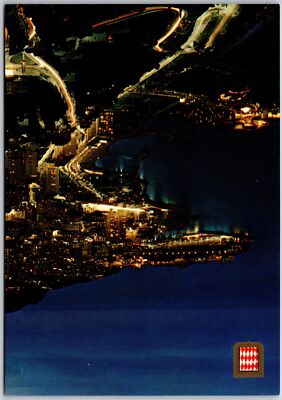 Principaute De Monaco Vue Panoramique De Nuit Monte Carlo Monaco Postcard