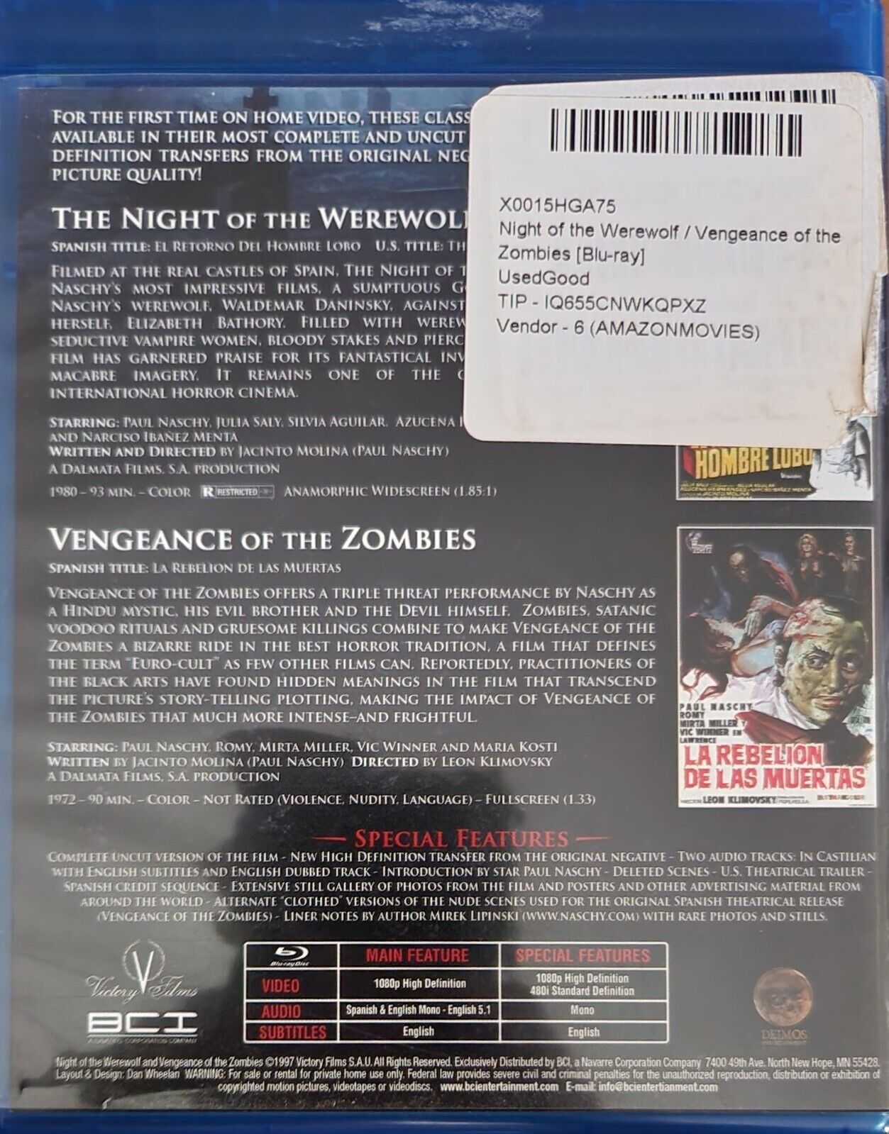  Night of the Werewolf / Vengeance of the Zombies