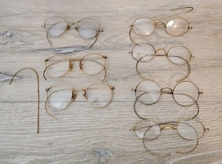 antique glasses spectacles Lot. Gold Filled. Unmarked. Parts/repair