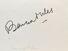 BERNARD MILES Autograph Signed 3x4 ALBUM PAGE Great Expectations TREASURE ISLAND