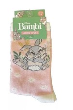 Disney BAMBI Thumper Socks Pink/White, flowers. Girls or Ladies Sizes 6-8. New!