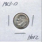 1963 D Roosevelt Dime H002 !!!Free Shipping!!!
