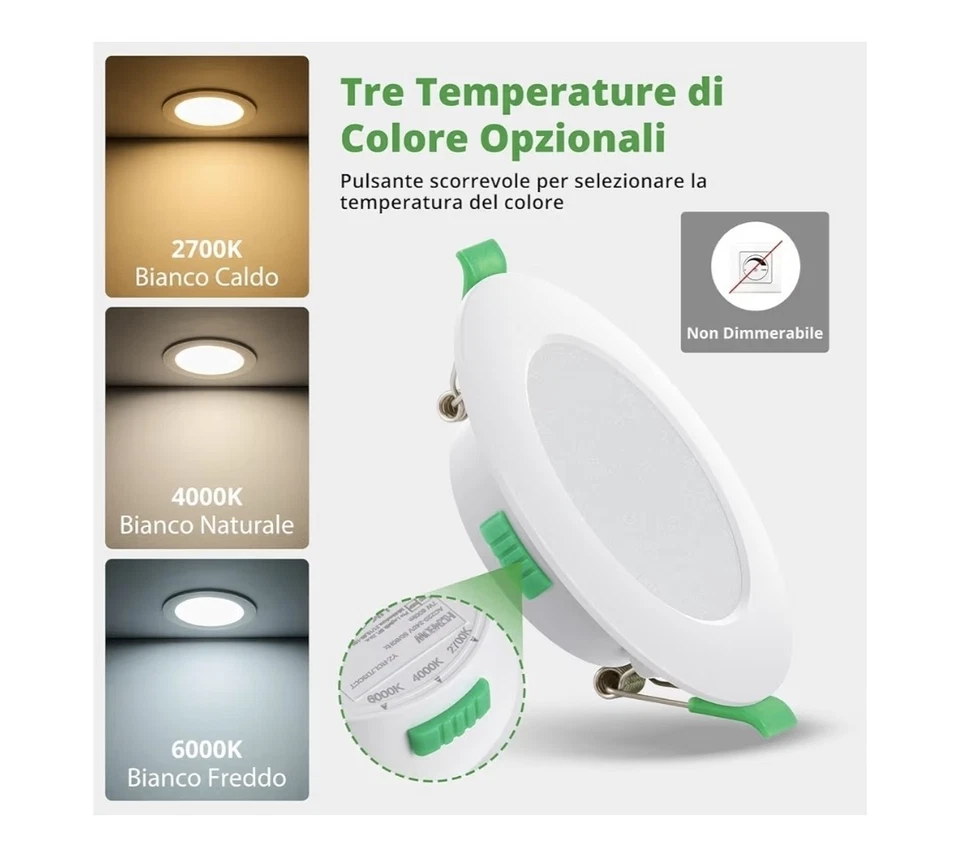 Faretti Led da Incasso per Cartongesso 7W SET DA 20 - Immagine 2 di 4