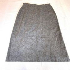 Vintage Charcoal Wool Skirt Michele 28 Waist Dark Academia A Line Midi