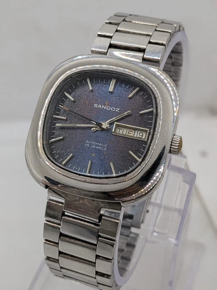 Raro Reloj SANDOZ Automático 25 Joyas Día/Fecha 10-2878-0001 Hombre Foto 4 de 4