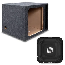 Kicker 15" 49L7X151 SoloX Subwoofer 2000W w/ Ported Single Square Sub Box 1 Ohm