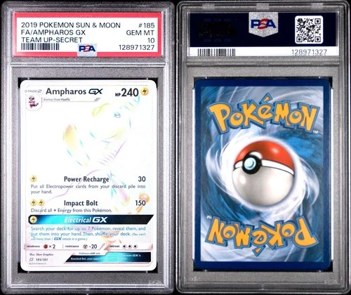 Ampharos GX Secret Rare 185/181 Sm-Team Up Holo PSA 10 Gem Mint