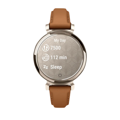 Garmin Lily 2 Classic, Cream Gold with Tan Leather Band 010-0xxxx