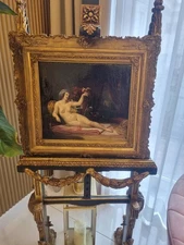 19th Century European Neoclassical framed Antique oil painting on canvas LOT2437