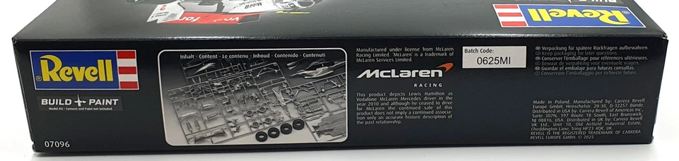 Revell 1/32 Scale Unbuilt Kit 07096 - Vodafone McLaren Mercedes MP4-25 Hamilton - Image 4 of 4