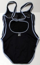JAG One-Piece Swimsuit sz 10 Black w/Blue Stitch Accent 10 Spandex Keyhole Back