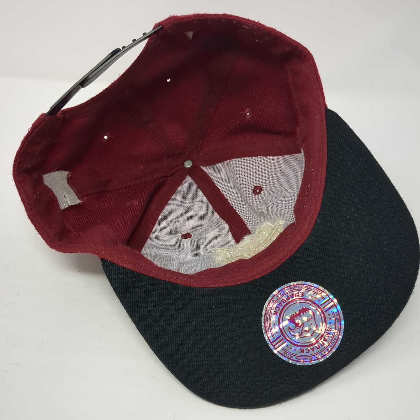 Monogram Snapback Hat Red One Size Embroidered Co… - image 7