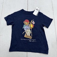 Polo Ralph Lauren Shirt Kids 4 Blue Polo Bear Graphic Short Sleeve Tee Crewneck