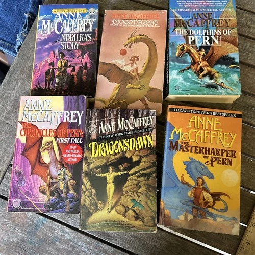 Anne Mccaffrey Lot of 6 Paperback Books Vintage Sci-fi MM Chronicles Of Pern