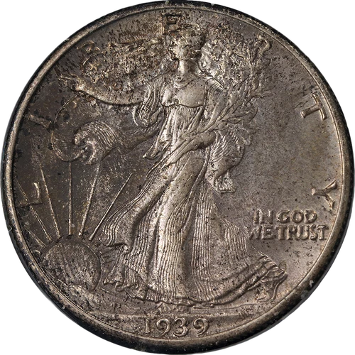 1939-P Walking Liberty Half PCGS MS64 Rattler Holder Strong Strike