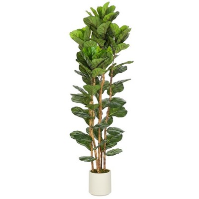HOMCOM Künstlicher Geigenblatt Feigenbaum, Gefälschter Topfbaum für Home Office Deko