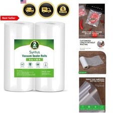 Vacuum Sealer Bags 8 Inch x 50 Feet 2 Pack Food Storage Sous Vide BPA Free