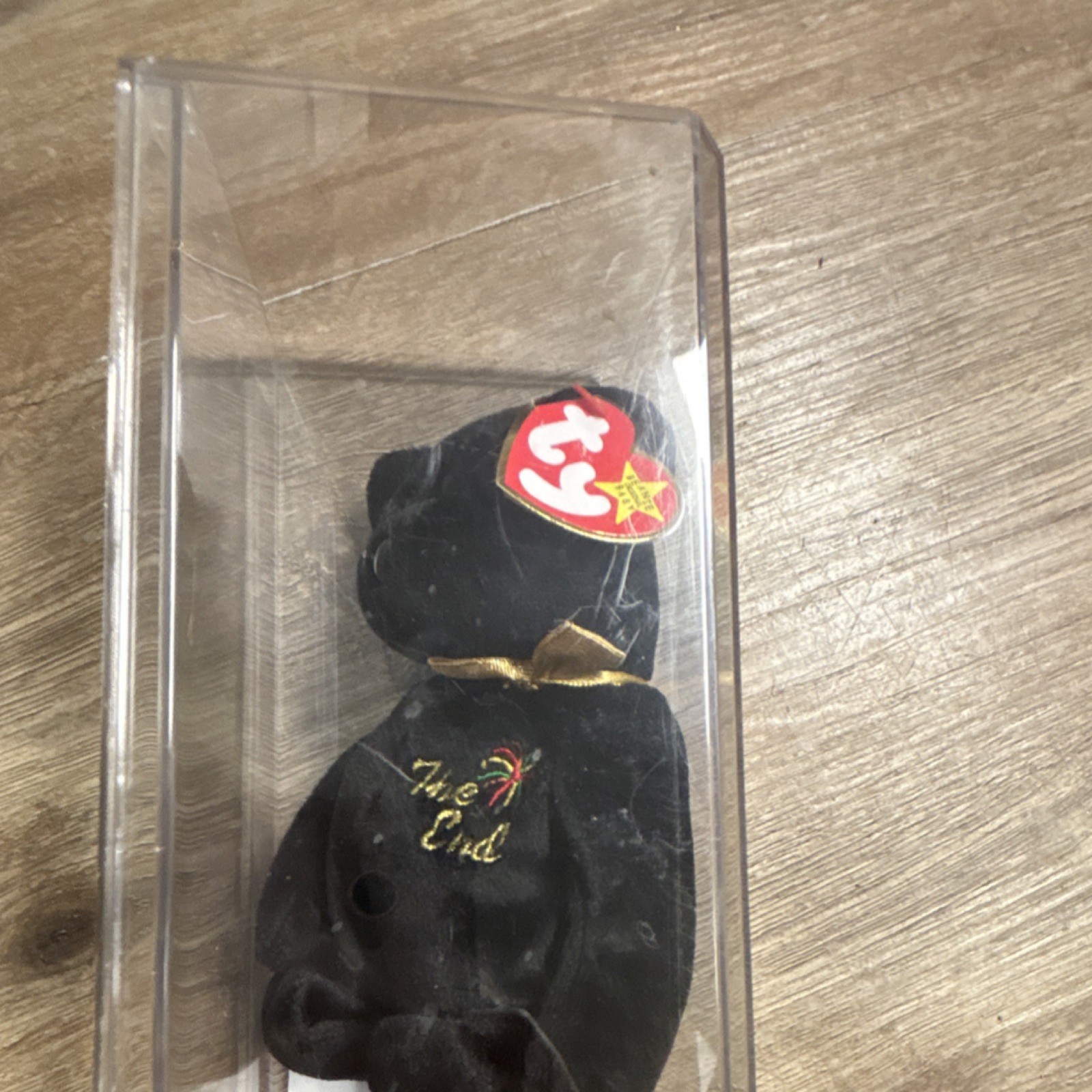 Ty Beanie Baby The End Bear Retired Original 1999 with Tag in Display Case