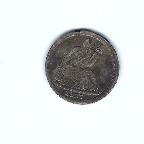 FINE DETAILS 1837 LARGE DATE SEATED LIBERTY HALF DIME