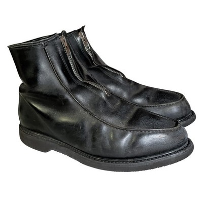 Vintage Double H Stadium Boots Mens Size 12 3E EEE Front Zip Black 5331 Western