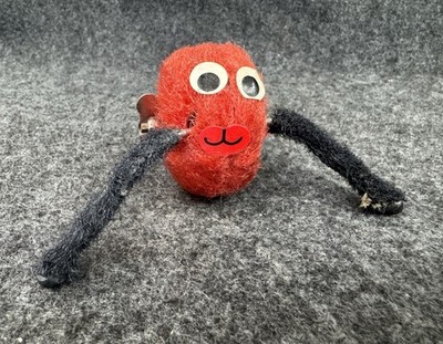 Vintage 1960s WOBBLY WOOZER Windup Hairy Monster Spider WORKS ~ Rare Red Version