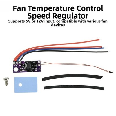5V 12V Fan Control Board with Temperature Probe for CPU Router Heat Dissipation