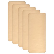 5pcs Metal Business Card 2x0.9x0.02 Inch Engraving Card Adhesive Copper Tone
