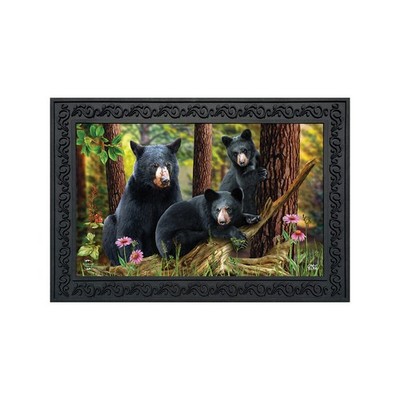 Briarwood Lane Summer Black Bear Family Nature Doormat 30x18