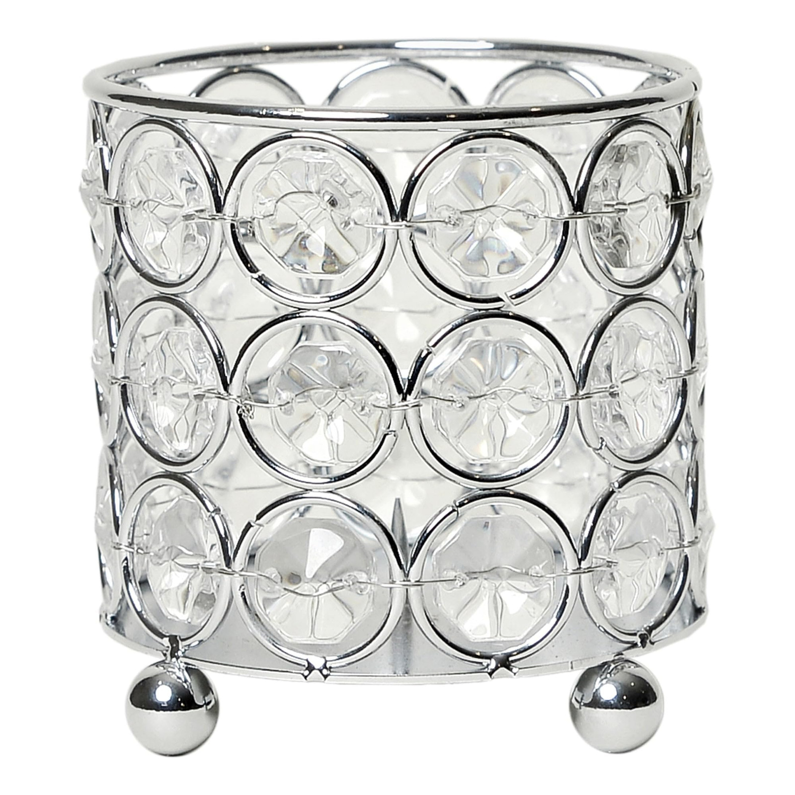 HG1000-CHR Elipse Mini Crystal Vase Candle Holder for Weddings Decor