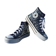 Converse Chuck Taylor All Star Eva Lift Glitter Indigo Girls Kids Size 3.5