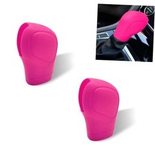Car Gear Shift Knob Cover, Anti-Slip Gear Stick Shifter Protector, 2 PCS Pink