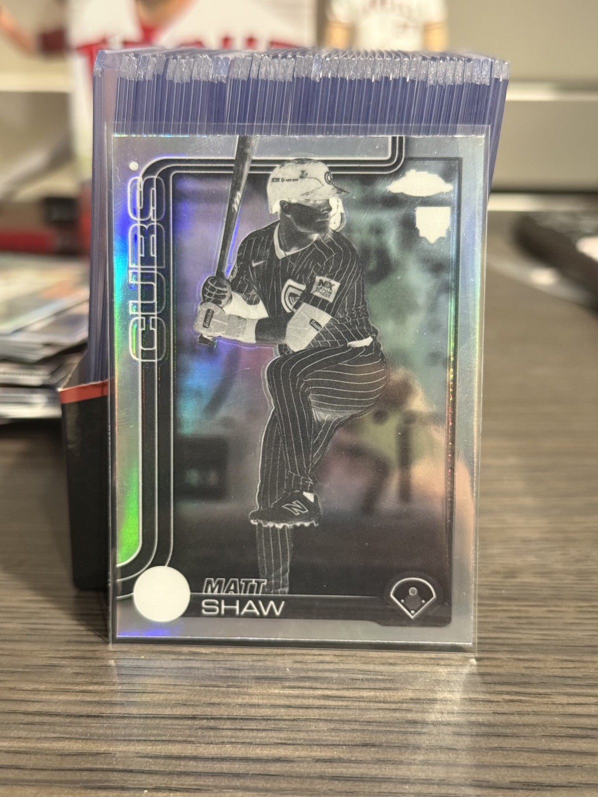 2025 Topps Chrome Negative Refractor Rookie - Matt Shaw #219 Chicago Cubs