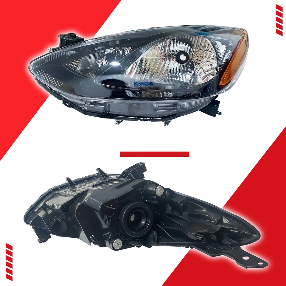 Halogen Headlight For 2011-2014 Mazda 2Driver&Passenger Side Headlamp (L+R) - Image 3 of 4